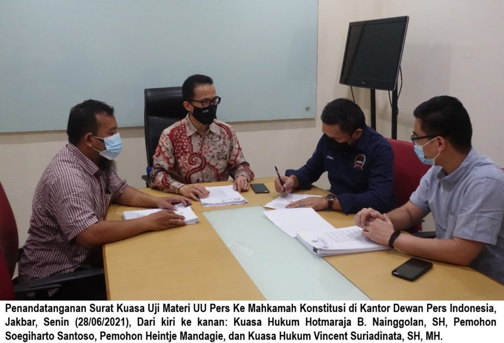 Pekan Depan, Insan Pers Indonesia Daftarkan Uji Materi UU Pers ke MK
