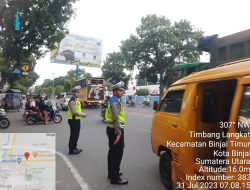 Satlantas Polres Binjai Gelar Gatur Pagi Perlancar Arus Lalulintas