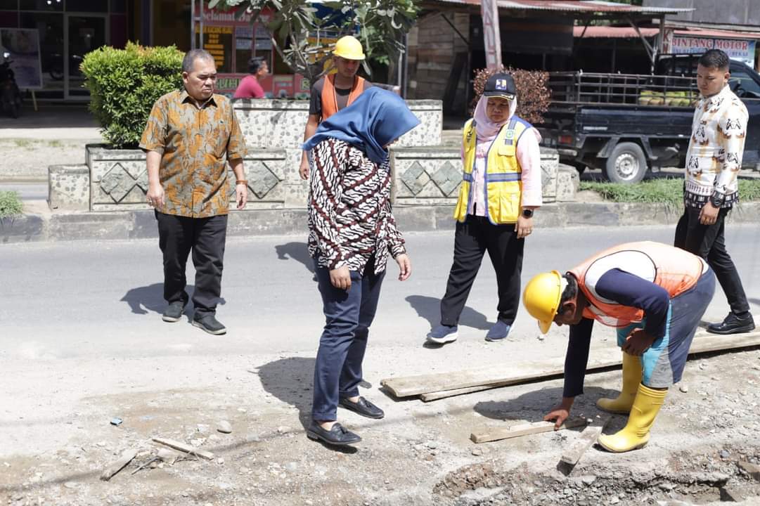 Tinjau pembangunan jalan dan drainase