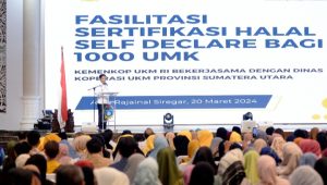 Kolaborasi dengan Kementerian Koperasi, Pemprov Sumut Fasilitasi 1.000 Sertifikat Halal Gratis Untuk UMKM