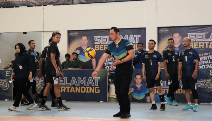 Menteri AHY Buka Turnamen Voli Menteri ATR/Kepala BPN Cup 2024 dalam Rangka HANTARU