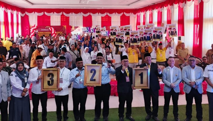 Penetapan Nomor Urut: Irsan – Ali Nomor 1, Letnan – Harry Nomor 2, Hapendi – Gempar Nomor 3