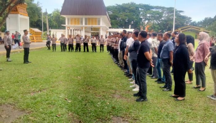 Polres Binjai Gelar Apel Pengamanan Deklarasi Damai Pemilu 2024