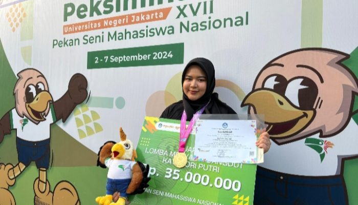 Mahasiswa UMSU Juara I Vokal Solo Dangdut di Pekan Seni Mahasiswa Nasional 2024