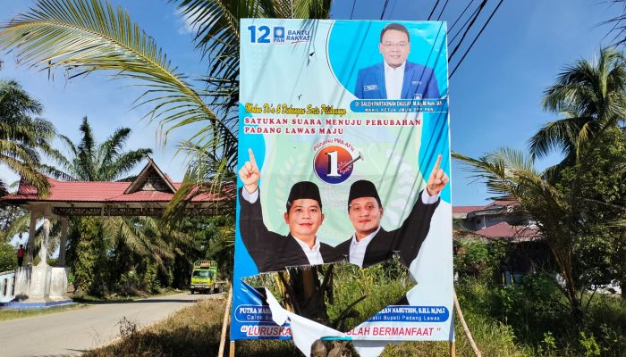 Pengrusakan 44 Baliho Paslon PMA-AFN, Tim Minta Aparat Tindak Tegas Pelaku