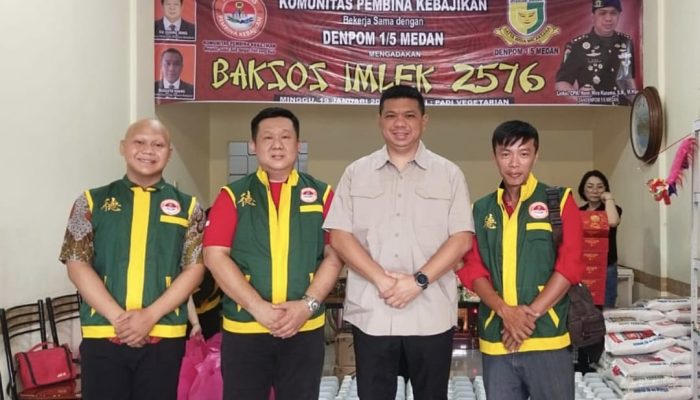 Dandenpom 1/5 Medan Letkol CPM Hanri Wira Kusuma, S.H., M.Han Dorong Kebajikan di Perayaan Imlek 2576