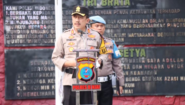 Kapolres Binjai Pimpin Upacara Serah Terima Jabatan Pejabat Utama Polres Binjai