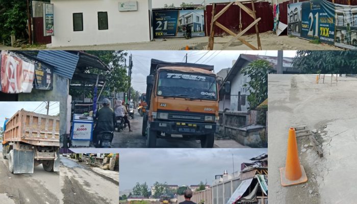 Pengusaha Perumahan Karya De Villas Timbun Lahan dan Diduga Membangun Tanpa Izin, Truk Interkuler Lewati Jalan Pemukiman