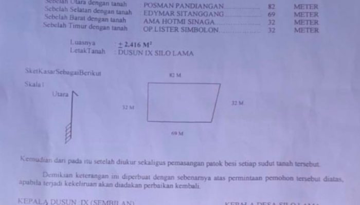 Warga Silo Lama Kehilangan Surat Tanah, Tawarkan Imbalan Bagi Penemu
