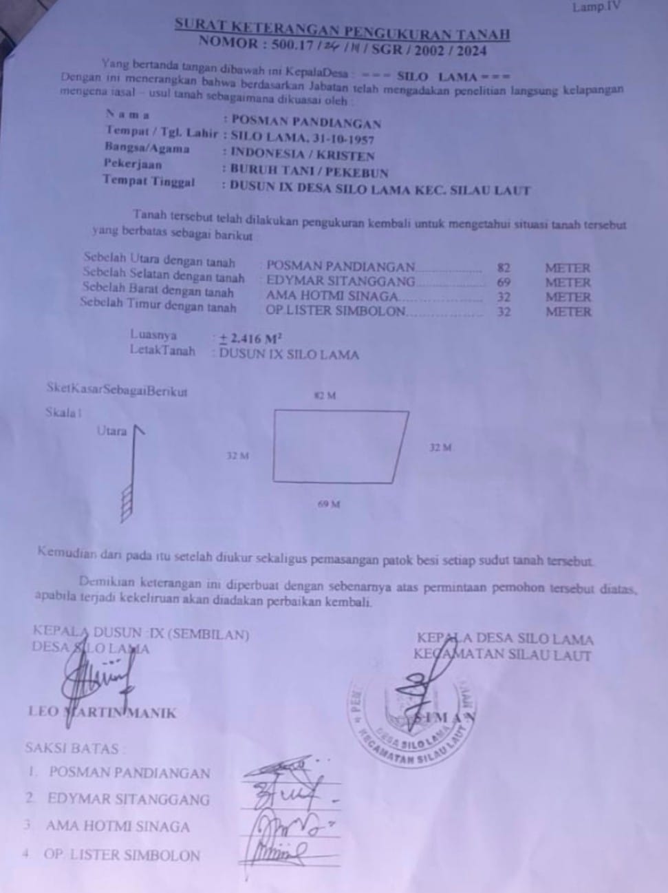 Kehilangan Surat Tanah