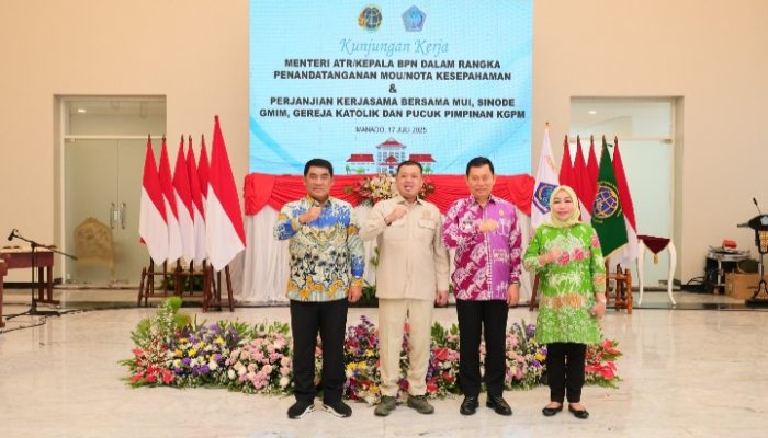 Saksikan MoU Antara Kanwil BPN Provinsi Sulut dengan Lembaga Keagamaan, Menteri Nusron Tekankan Implementasi yang Cepat dan Konkret