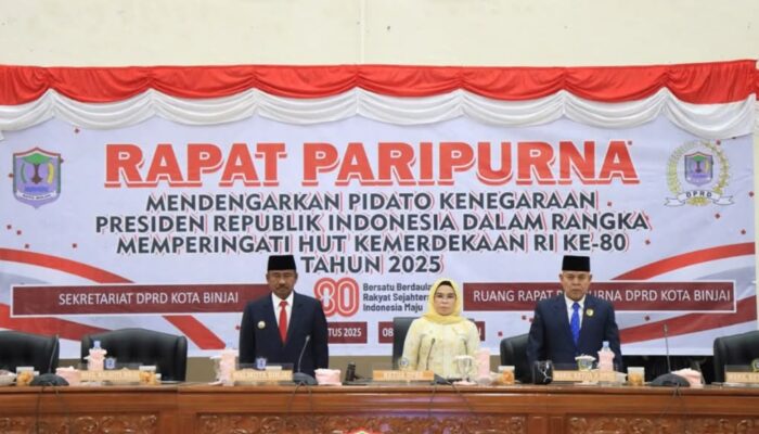 DPRD Kota Binjai Gelar Rapat Paripurna: Dengarkan Pidato Kenegaraan Presiden RI Dalam Rangka HUT Ke-80 Kemerdekaan RI