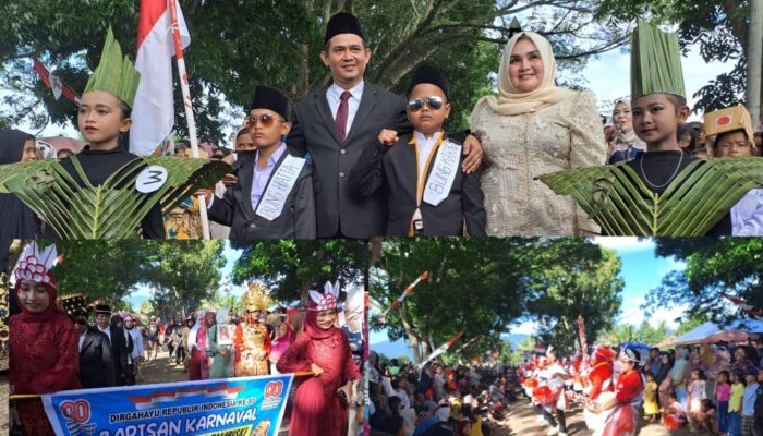 Karnaval HUT ke-80 RI di Kecamatan Naga Juang Berlangsung Meriah