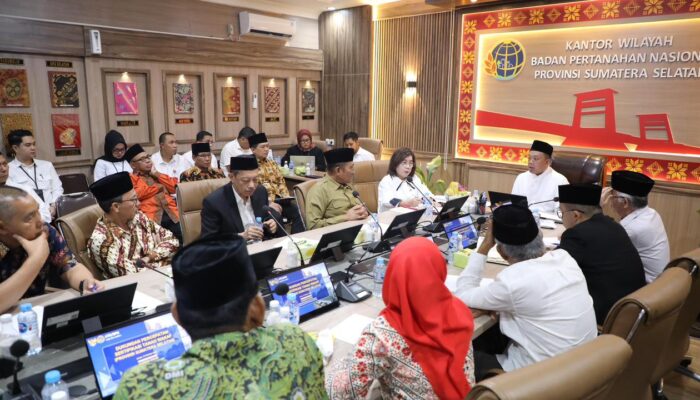 Silaturahmi dengan Organisasi Keagamaan di Sumsel, Menteri Nusron Dorong Sertipikasi Tanah Wakaf dan Rumah Ibadah