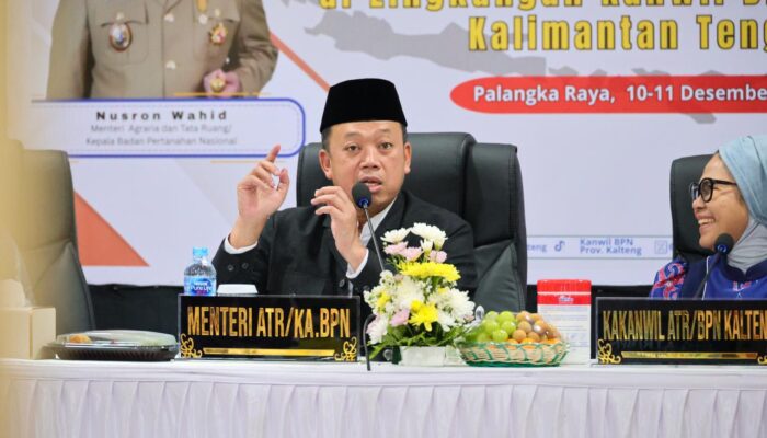Pembinaan di Kanwil BPN Provinsi Kalteng, Menteri Nusron Minta Pelayanan Pertanahan Adaptif, Cepat, dan Bersih