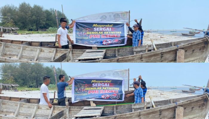 Warga Sergai Tolak Aktivitas PMI Ilegal, Pasang Spanduk Penolakan di Sejumlah Desa