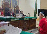 Terdakwa Nugroho Sigit P Bin Moendakir saat menjalani sidang di ruang Cakra III, Pengadilan Negeri Medan, Kamis (30/4/2026). Sementara terdakwa Violetta mengikuti persidangan dari Rutan Perempuan Medan.