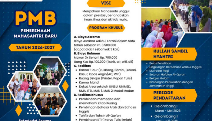 Dekat Kampus UINSU dan UNIMED, Asrama Adilatul Farabi Jadi Pilihan Favorit Mahasiswa Baru