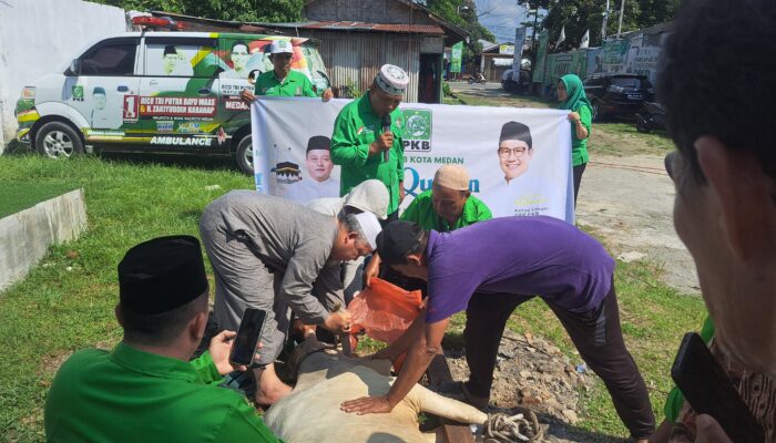 PKB Kota Medan Sembelih Hewan Kurban Bantuan Ketum Muhaimin Iskandar