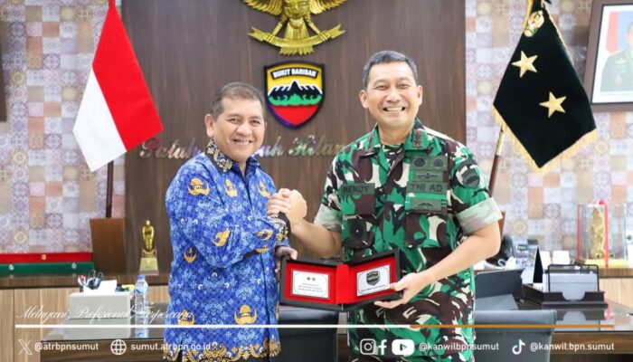 Perkuat Sinergi Antar Lembaga, Kakanwil BPN Sumut Silaturahmi dengan Pangdam I/Bukit Barisan