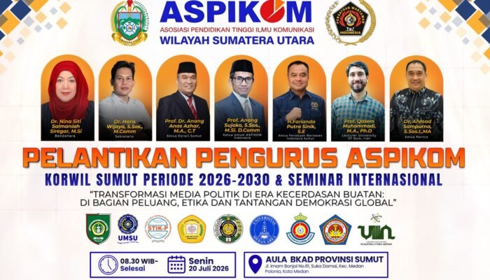 Besok, Pengurus ASPIKOM Sumut Dilantik, Hadirkan Pembicara Dari Iran