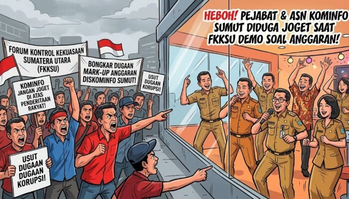 Bikin Naik Darah! Dituding Garong Anggaran, Pejabat Kominfo Sumut Malah Asyik Joget Ngeyek Saat Didemo!