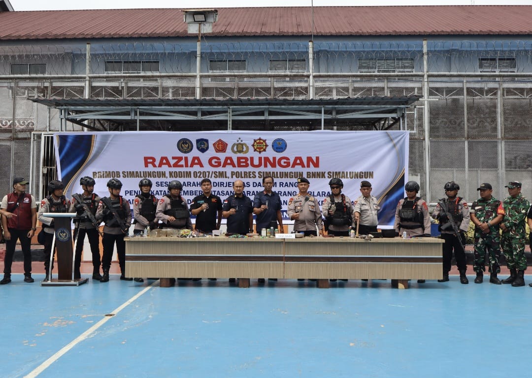 Gandeng TNI, Polri dan BNN, Lapas Narkotika Pematang Siantar Gelar Razia dan Tes Urine pada WBP