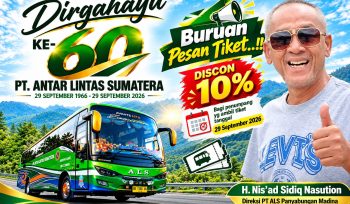 HUT Ke-60, PT ALS Berikan Diskon 10 Persen bagi Penumpang yang Berangkat 29 September