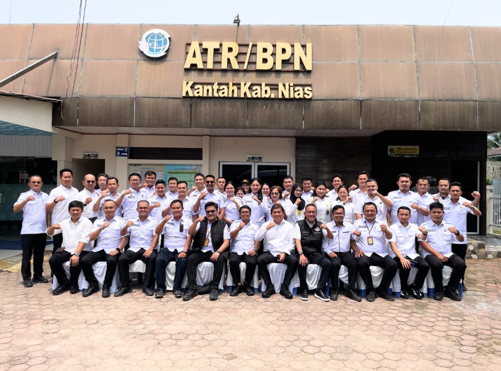 Kakanwil BPN Sumut Kunjungi Kantor Pertanahan Kabupaten Nias, Apresiasi Capaian PTSL dan Penurunan Residu